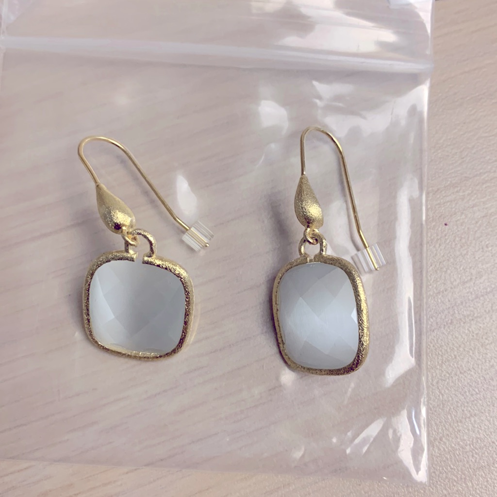 Rivka Friedman Faceted Square Drop Earrings